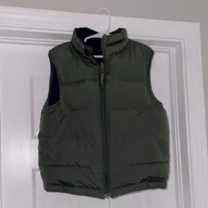 Kid’s L.L. Bean reversible navy and green vest